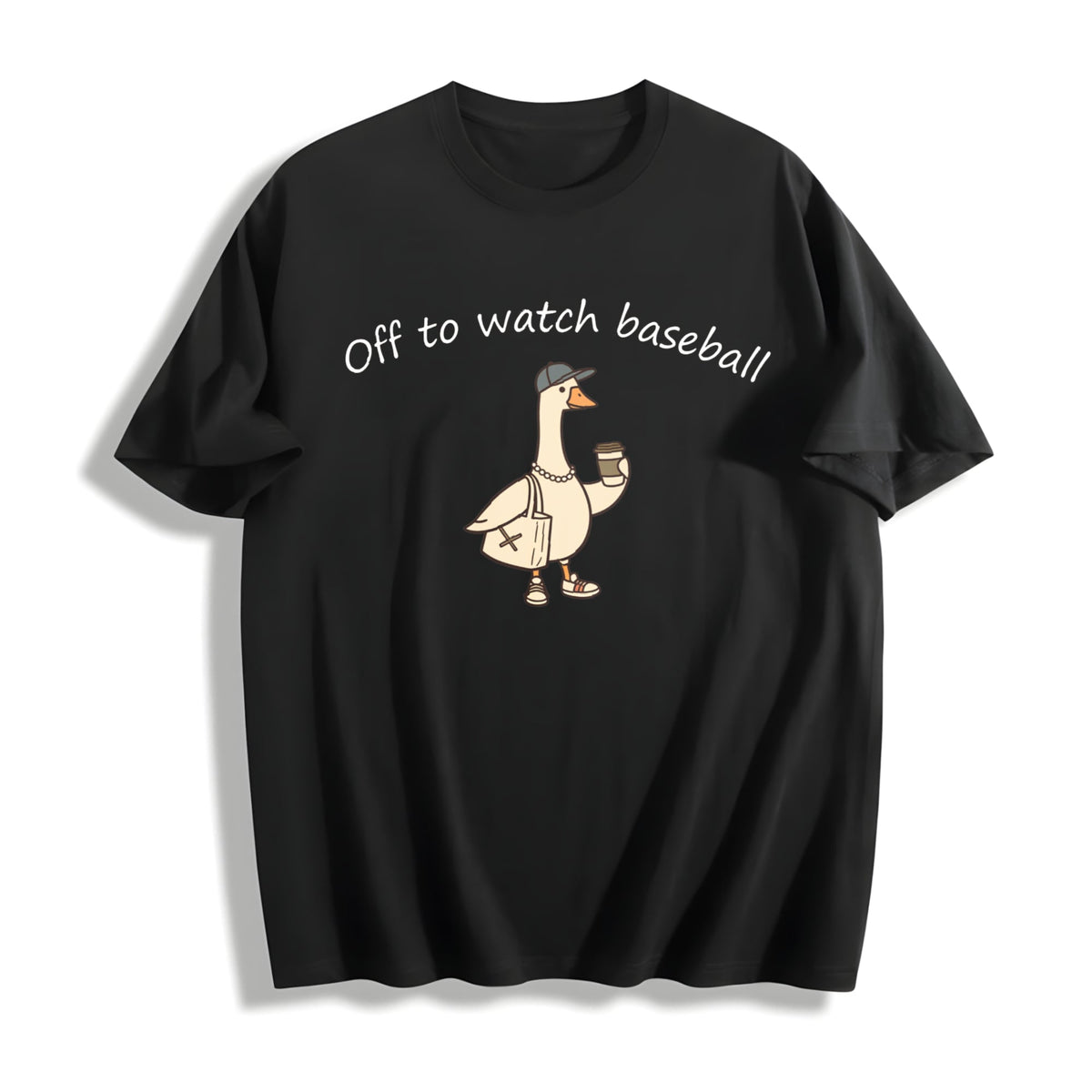 Off To Watch Baseball Goose Cotton T-Shirt product image 1
