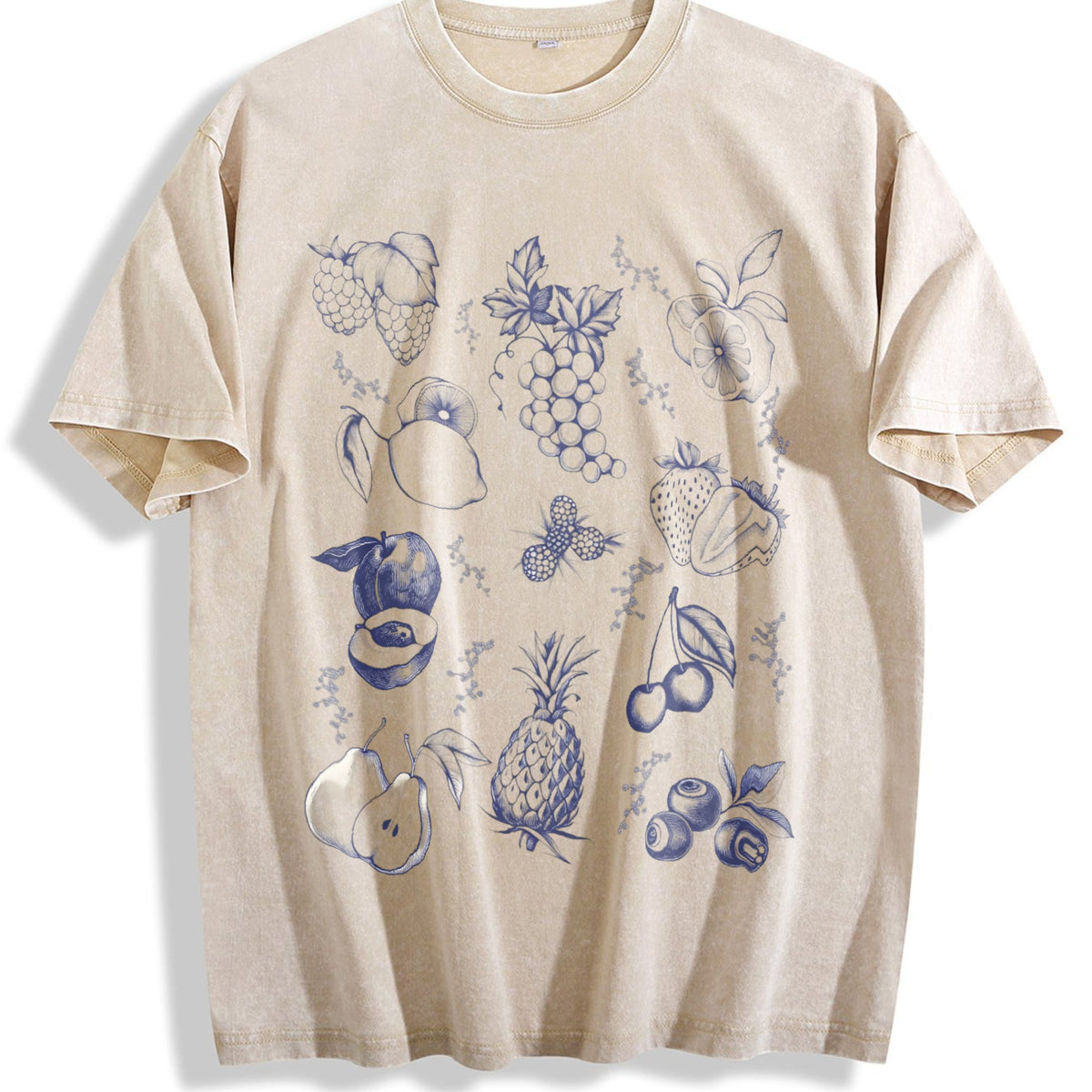 Fruits And Berries 90s Tattoo Vintage Washed T-Shirt product image 1