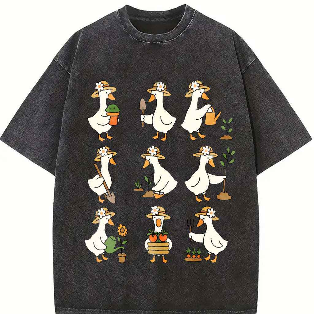 Cute Goose Gardening Vintage Washed T-Shirt product image 2
