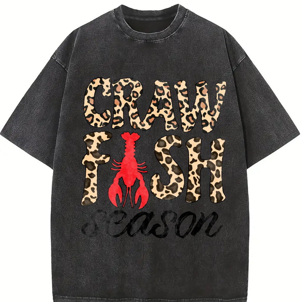 Leopard Crawfish Season Vintage Washed T-Shirt product image 2