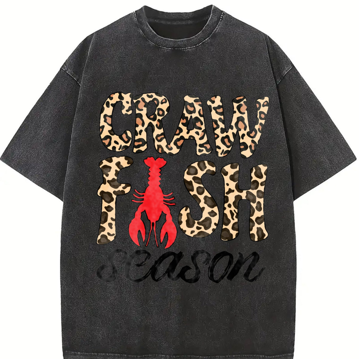 Leopard Crawfish Season Vintage Washed T-Shirt product image 2