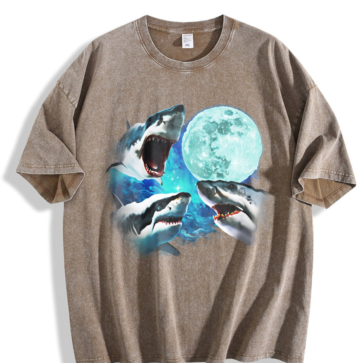 Three Sharks Vintage Washed T-Shirt product image 3