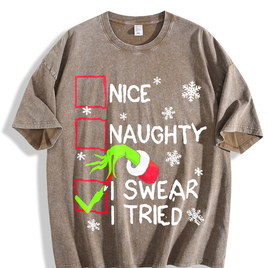 Groovy Naughty I Swear I Tried Christmas Holiday Vintage product image 3