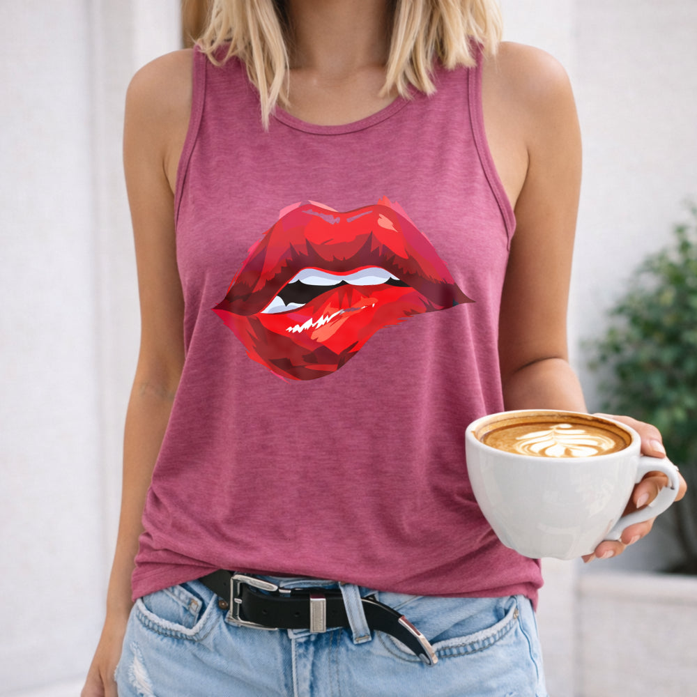 Bold Red Lips Women's Tank Top