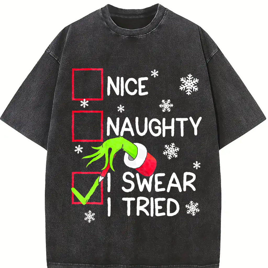 Groovy Naughty I Swear I Tried Christmas Holiday Vintage product image 2