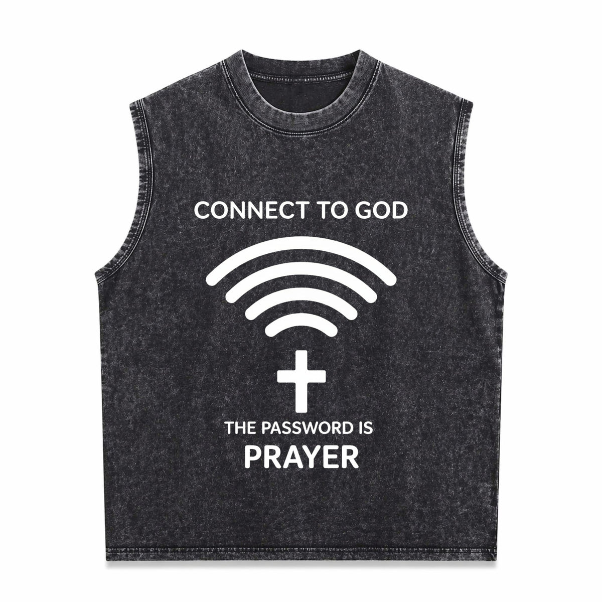 Connect To God The Password Ls Prayert- 100 Men's Washed Tank Top