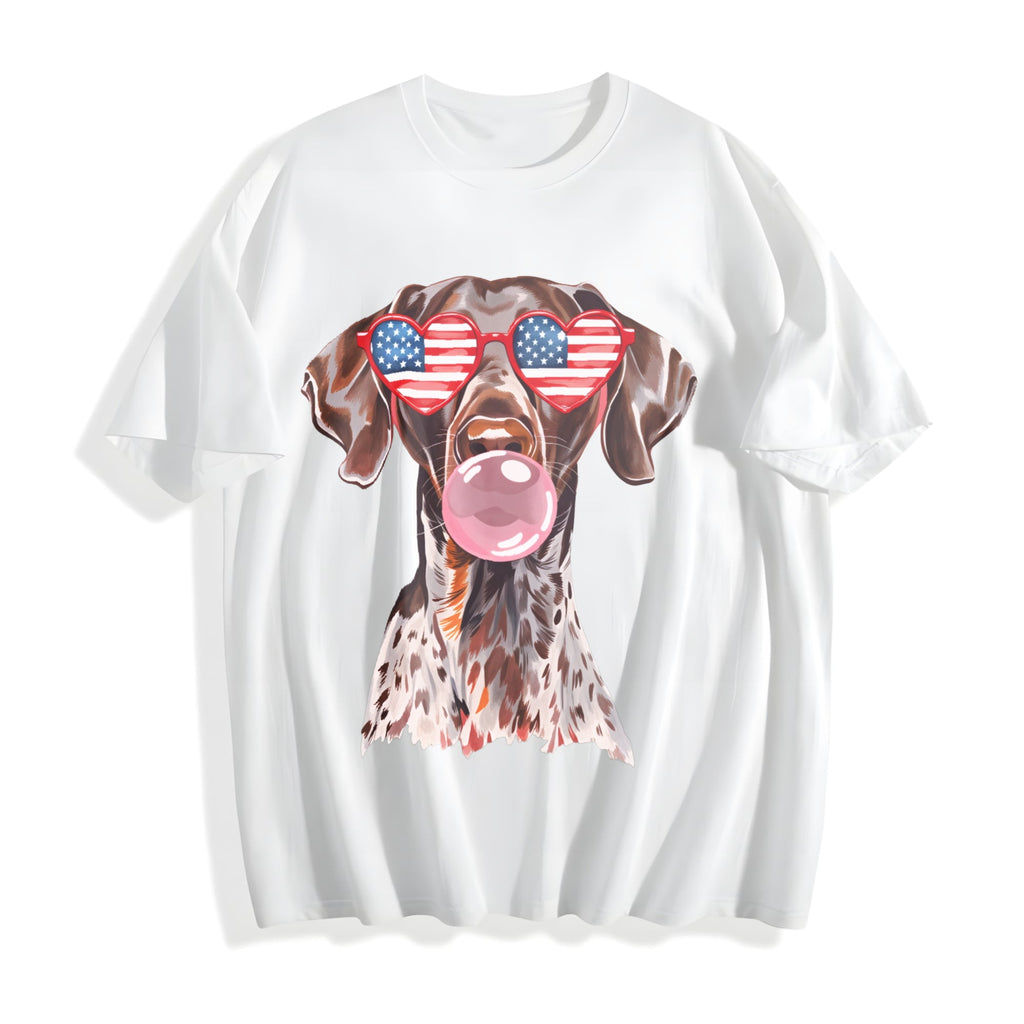 Patriotic Pointer 4th Of July Cotton T-Shirt product image 2