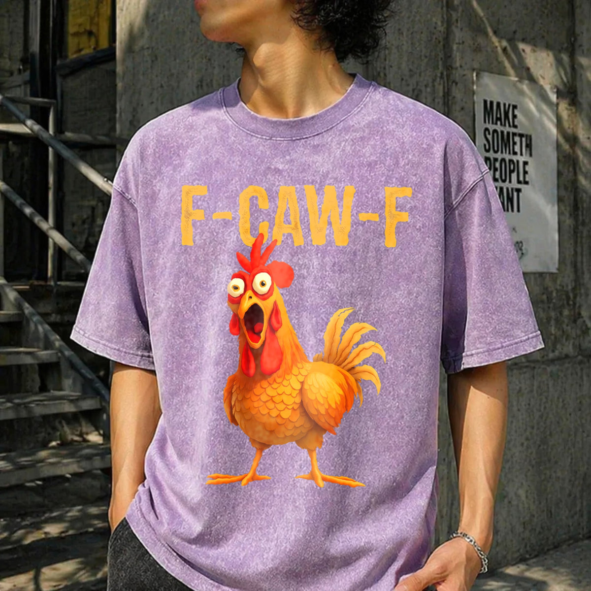 Funny Chicken Vintage Washed T-Shirt product image 6