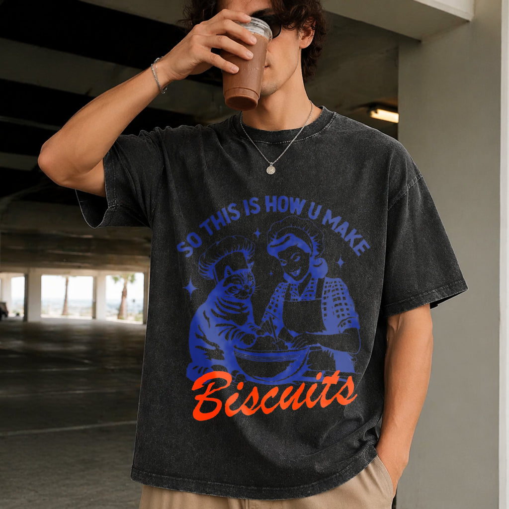 Cat Biscuits Vintage Washed T-Shirt product image 2