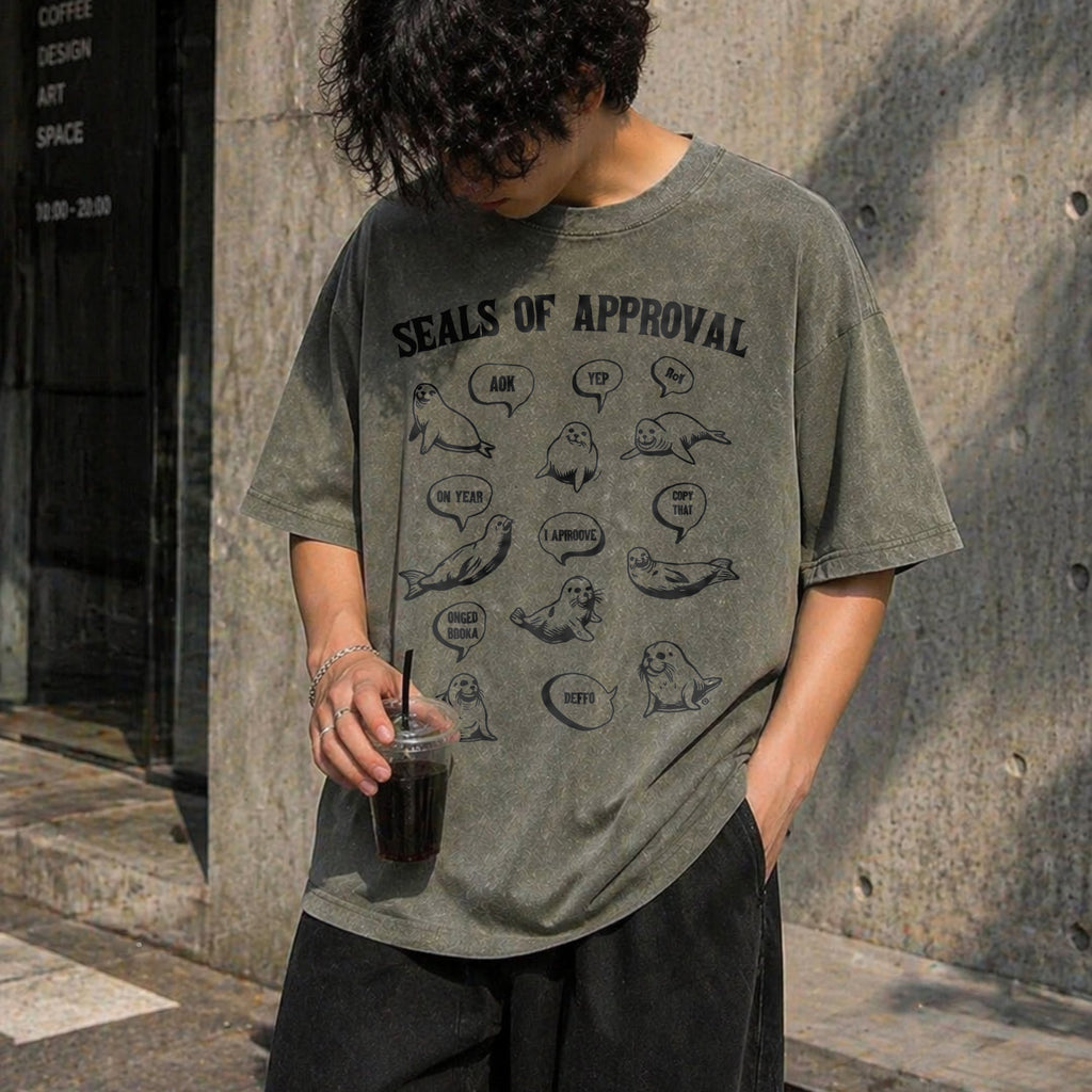 Funny Seals Of Approval Vintage Washed T-Shirt product image 4