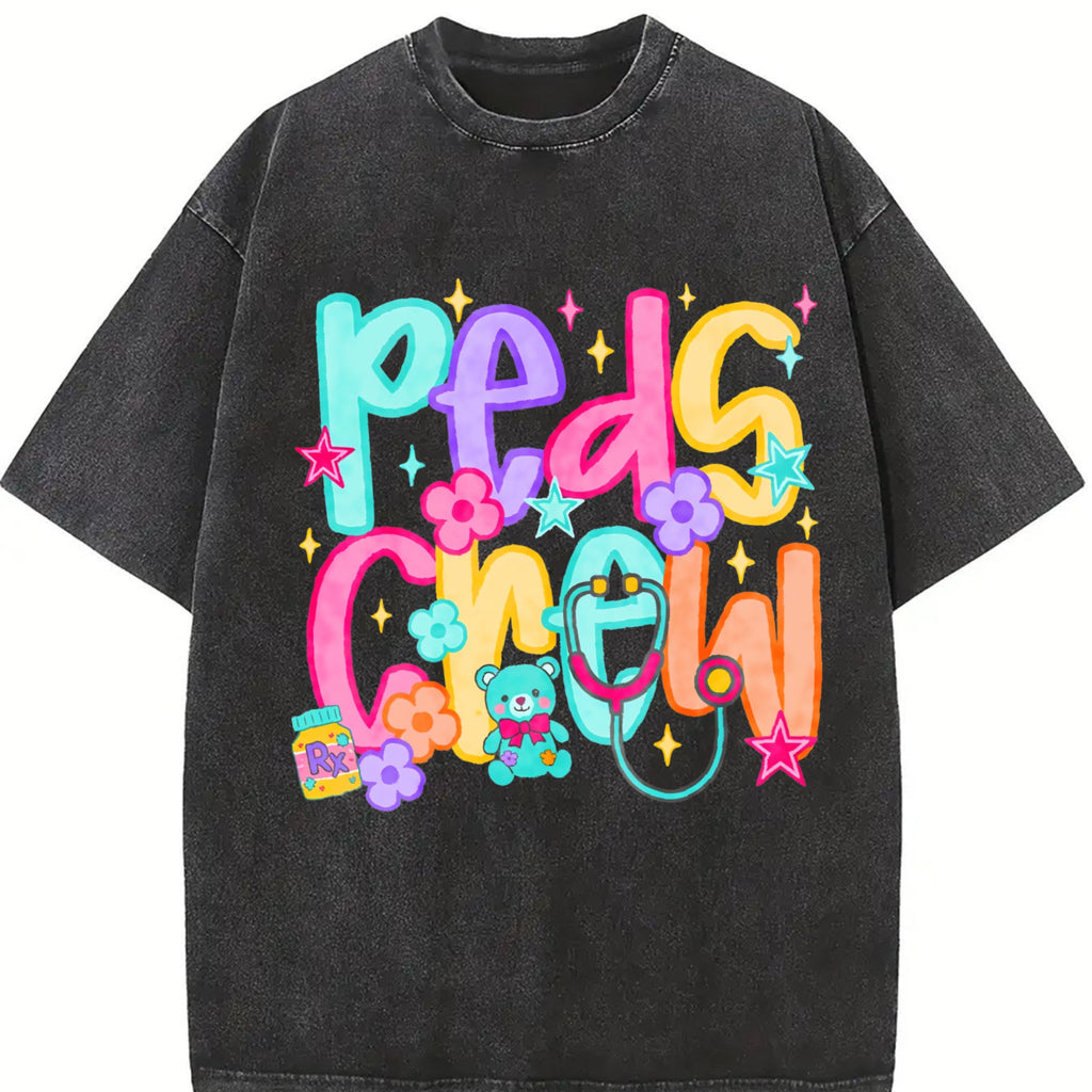 Cute Pediatric Crew For Nurse Vintage Washed T-Shirt product image 2