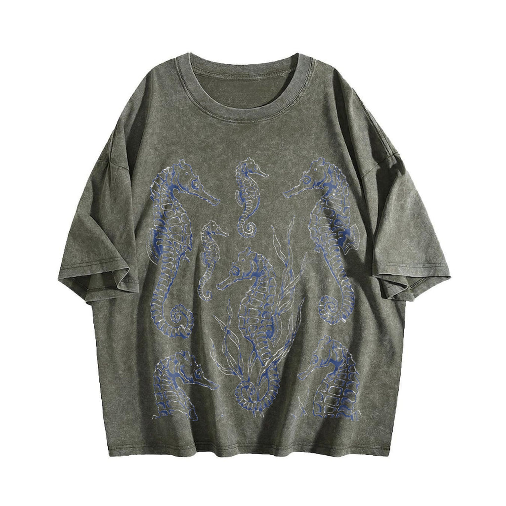 Seahorse 90s Tattoo Vintage Washed T-Shirt product image 4
