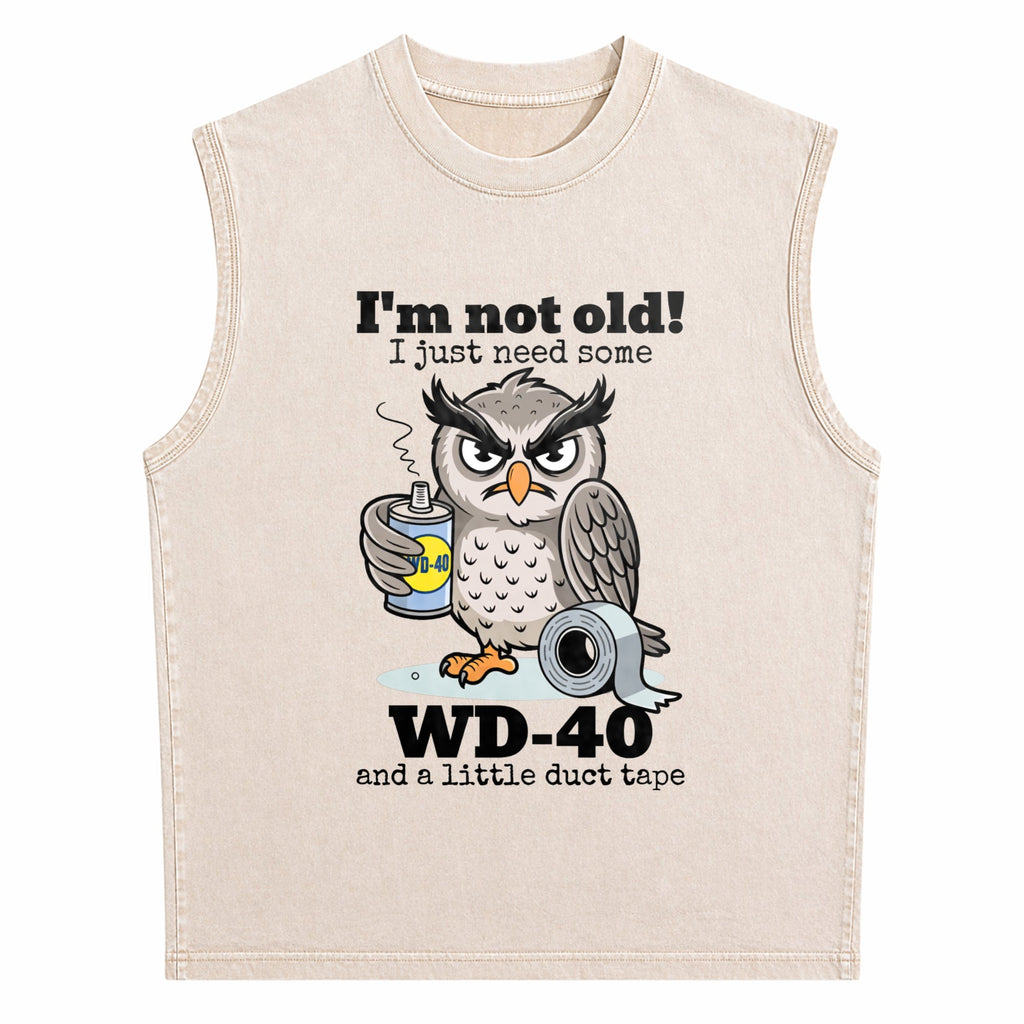 Owl I'm Not Old I Just Need Some Men's Washed Tank Top
