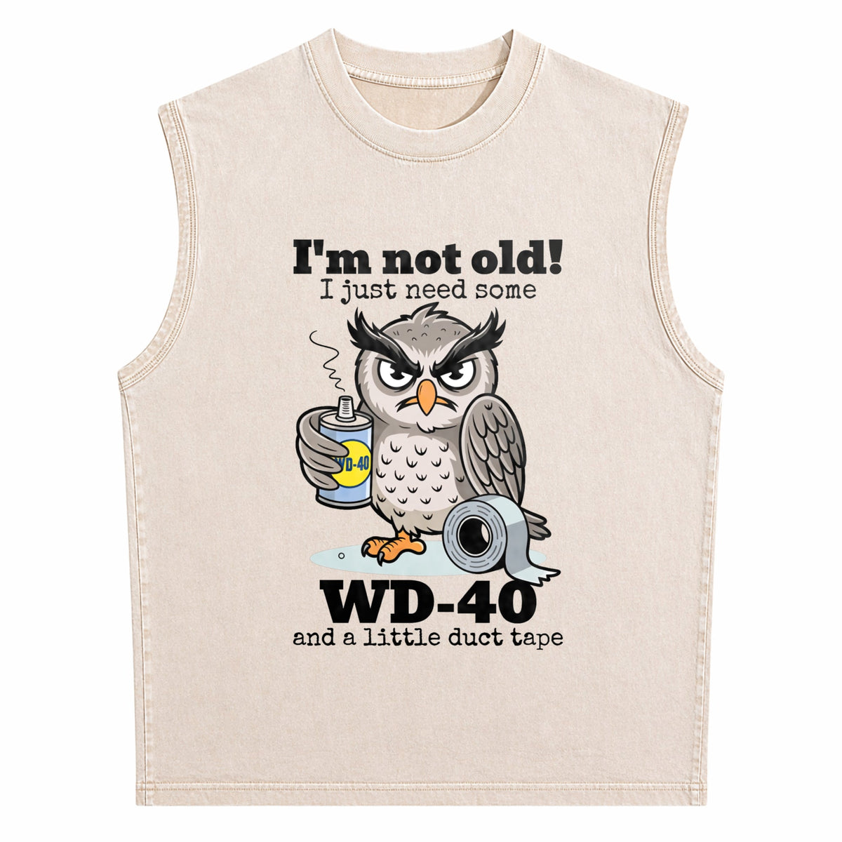 Owl I'm Not Old I Just Need Some Men's Washed Tank Top