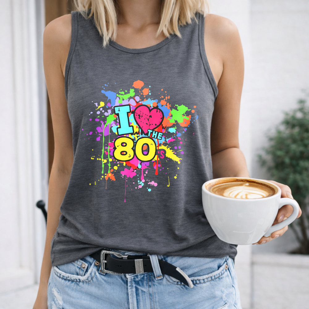 I Love the 80s Neon Splash Women's Tank Top