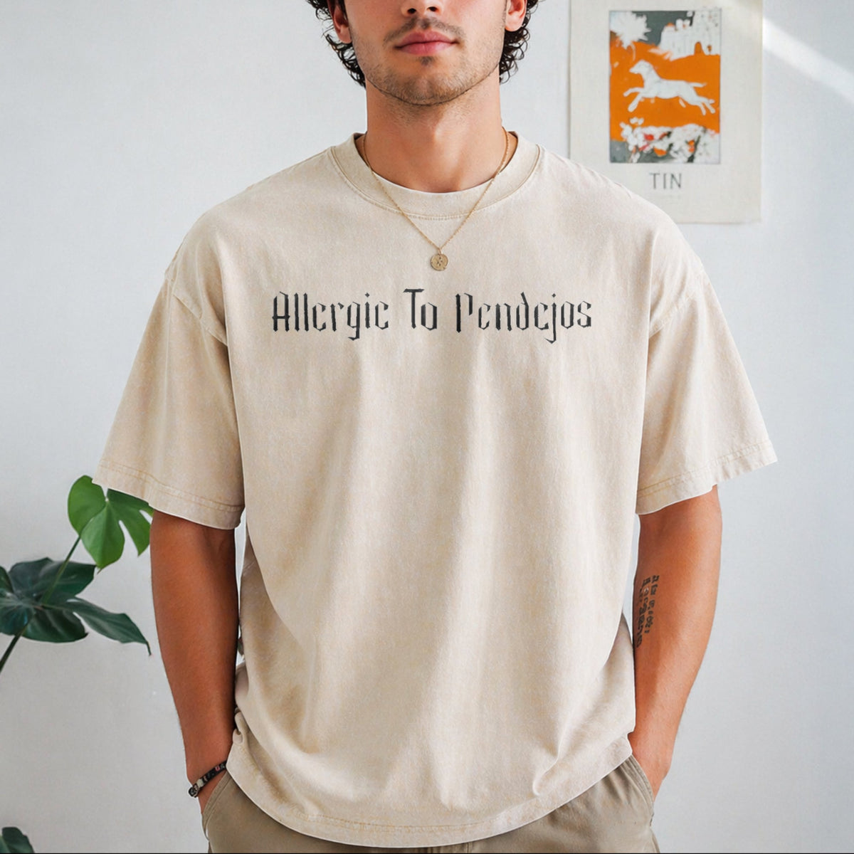Allergic To Pendejos Latin Spanish Slang Funny Vintage product image 1