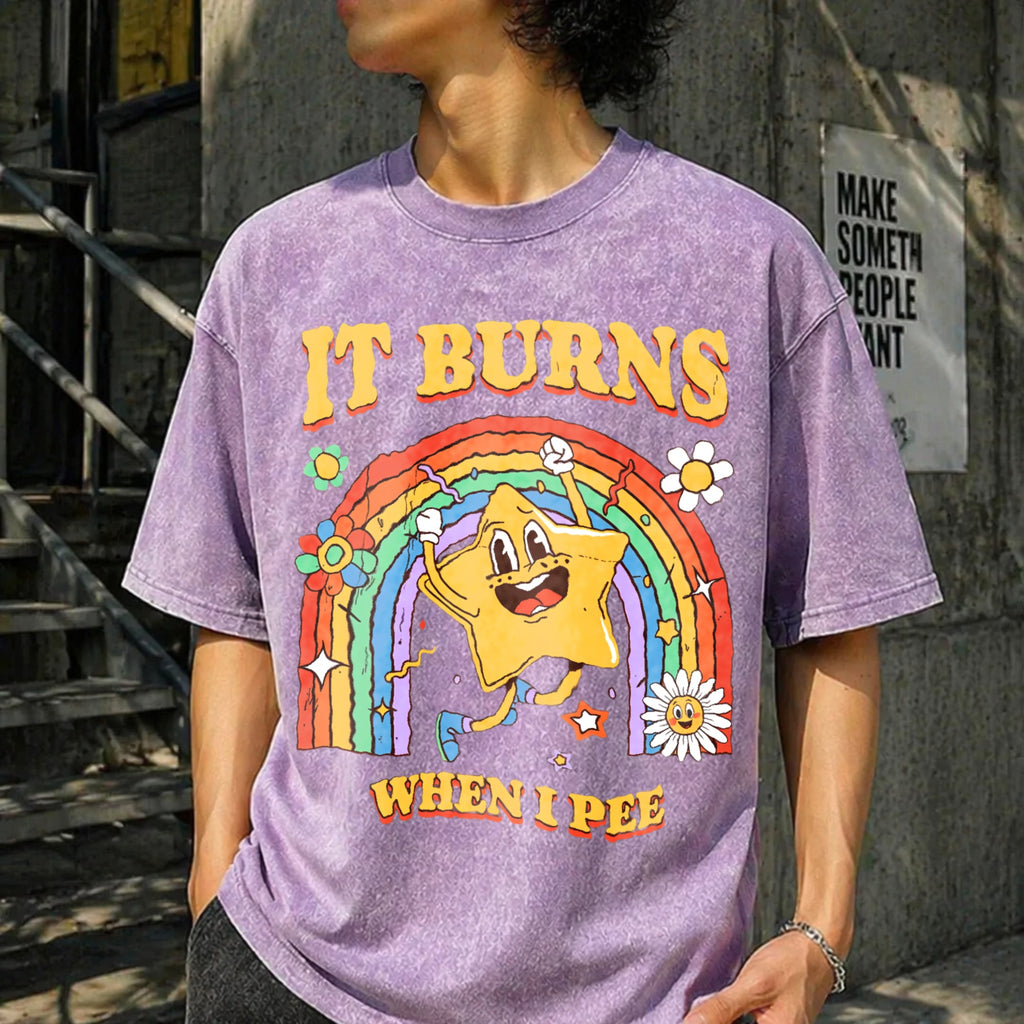 Funny Saying It Burns When I Pee Sarcastic Vintage Washed product image 6