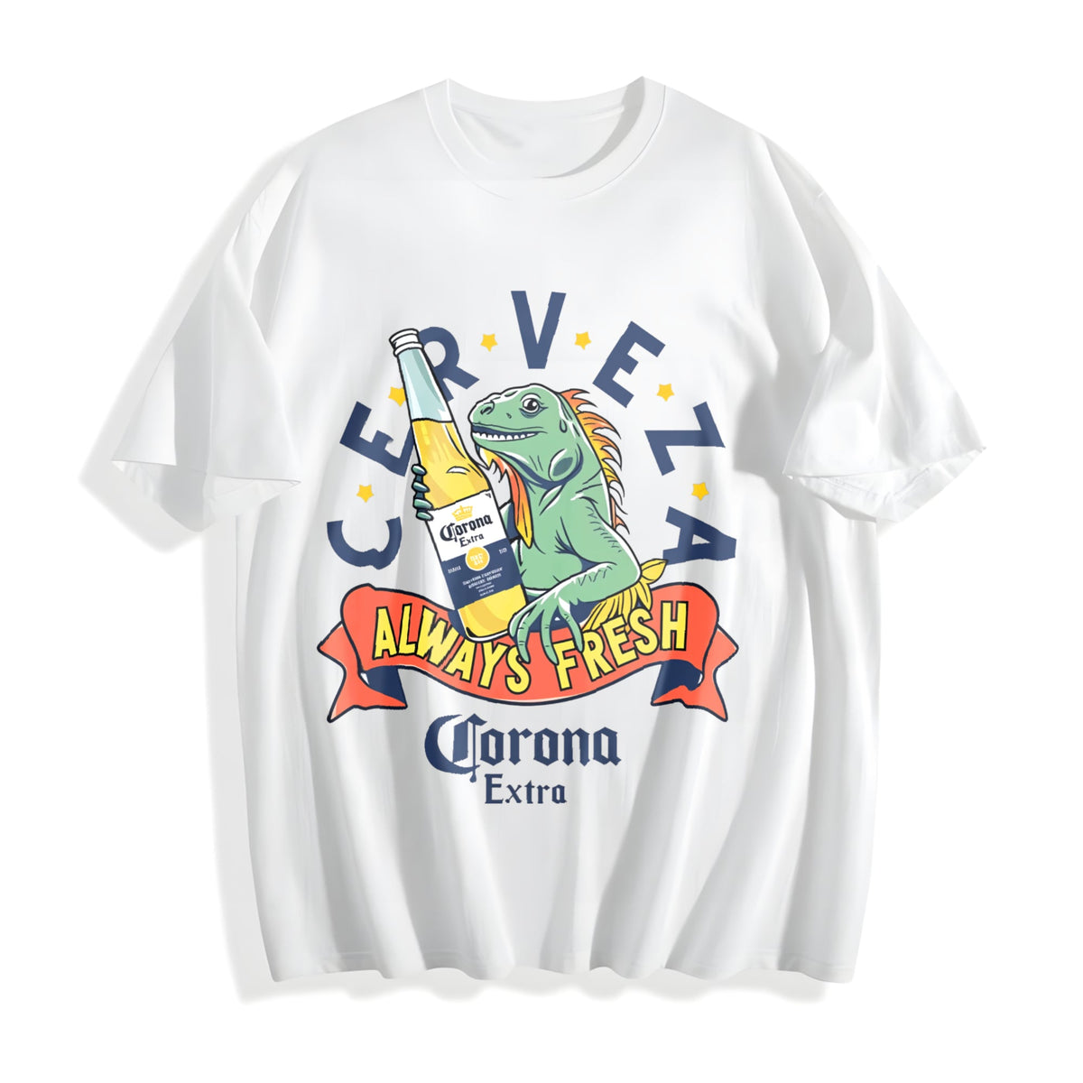 Lizard Holding A Beer Cotton T-Shirt product image 2