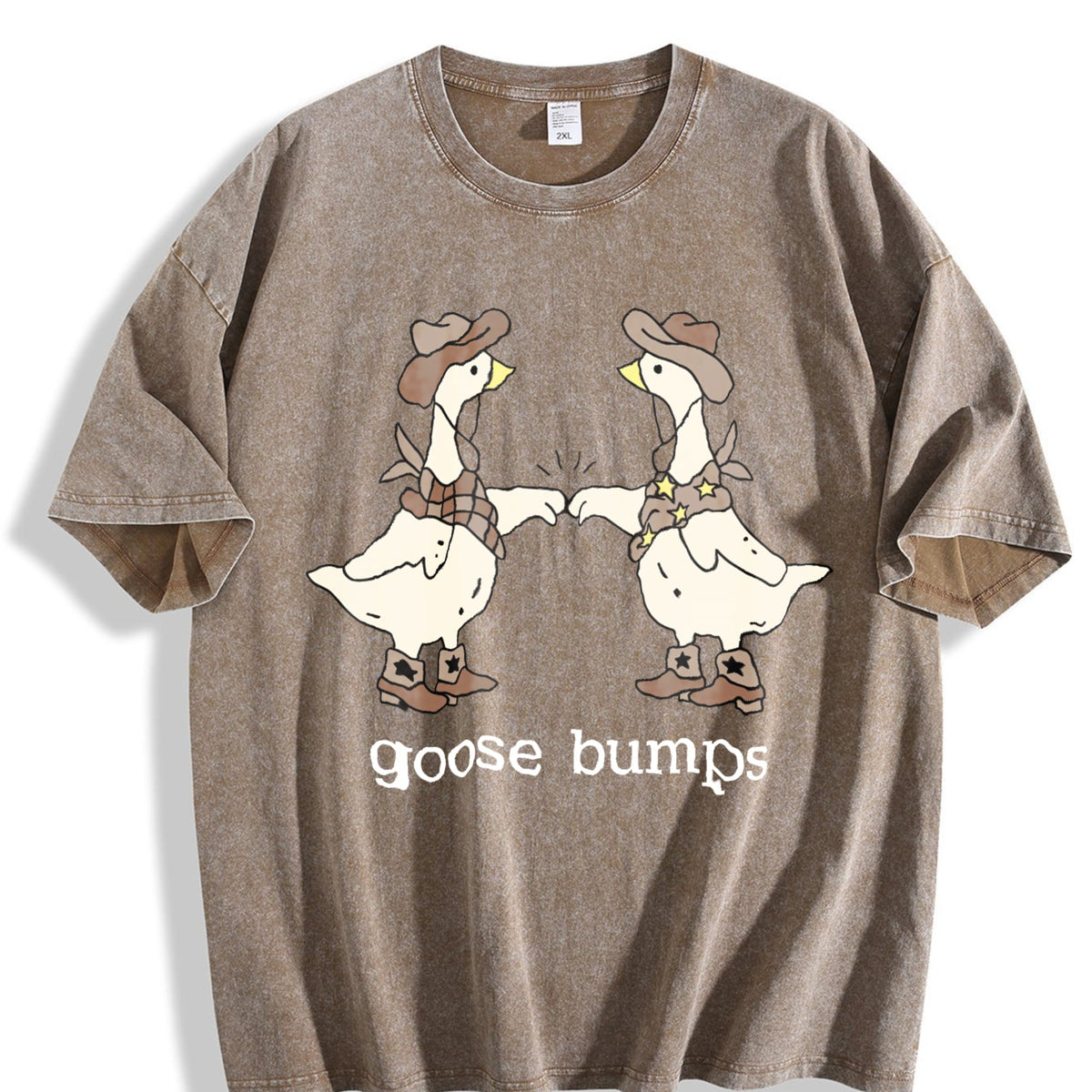 Goose Bumps Western Silly Funny Lover Vintage Washed T-Shirt product image 3