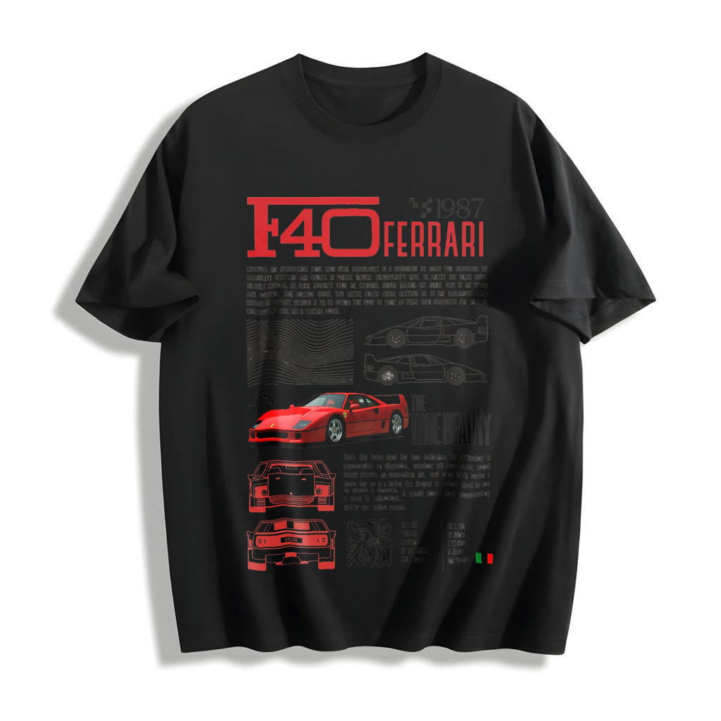 F40 Supercar Racing Cotton T-Shirt product image 1