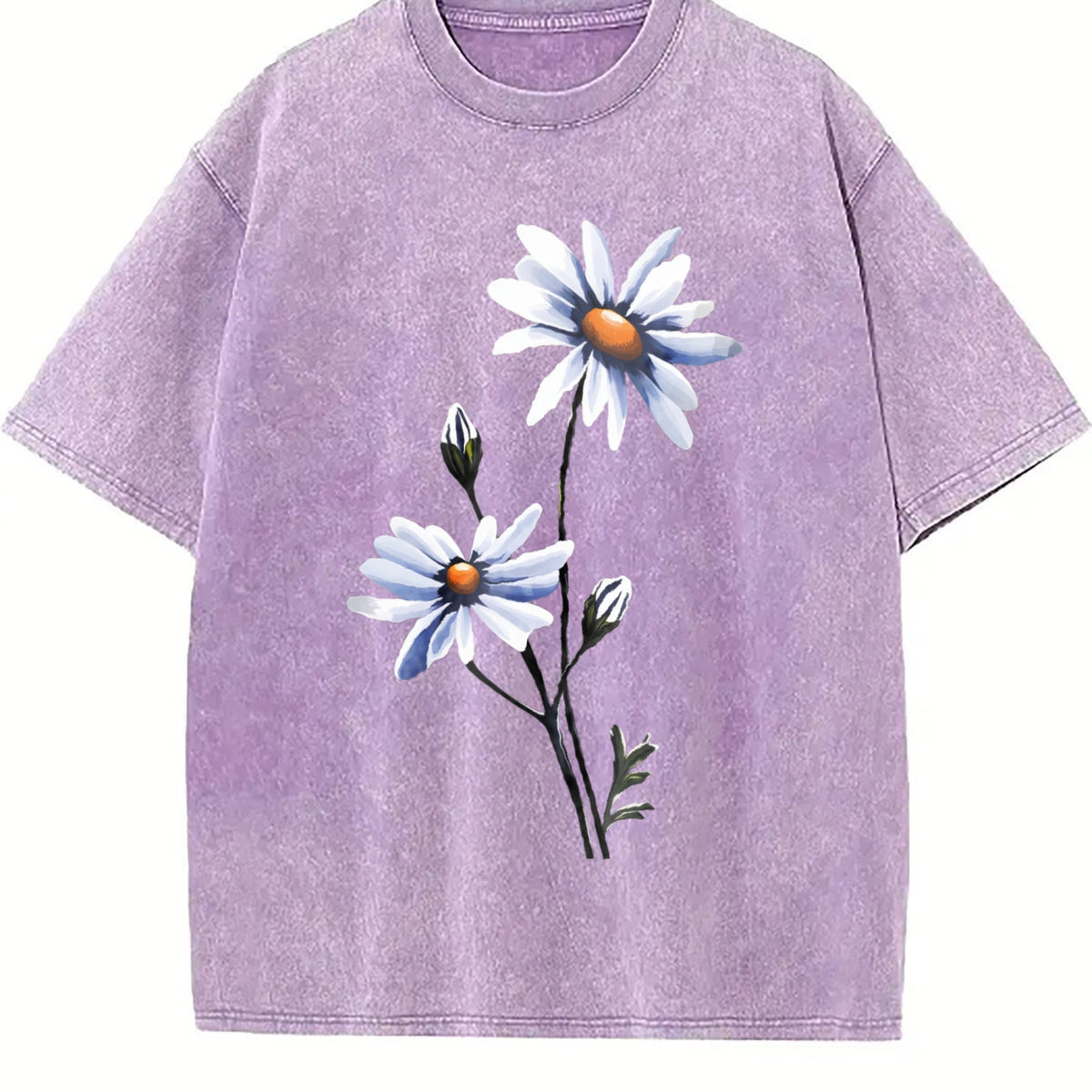 Blue Daisy Flowers Vintage Washed T-Shirt product image 6