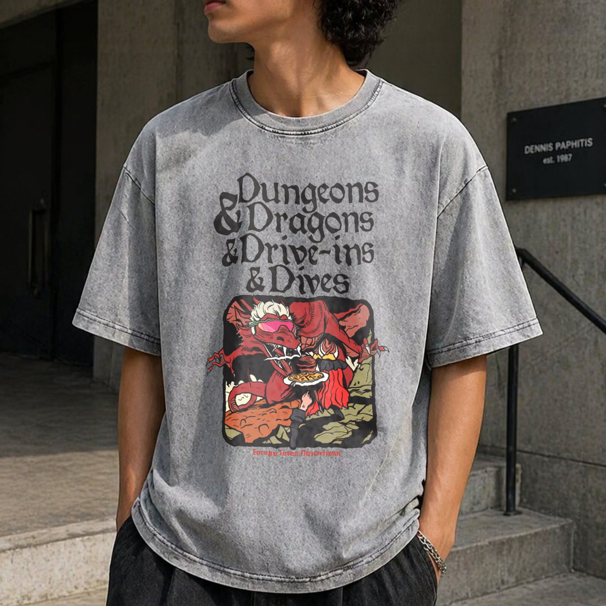 Dungeons And Dragons Drive Ins Dives Funny Vintage Washed product image 5