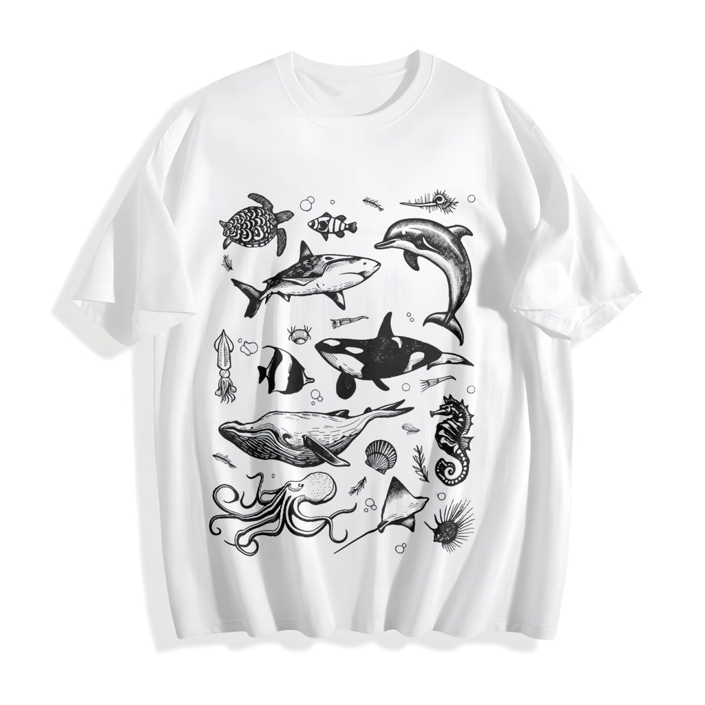 Sea Animal Tattoo Cotton T-Shirt product image 2