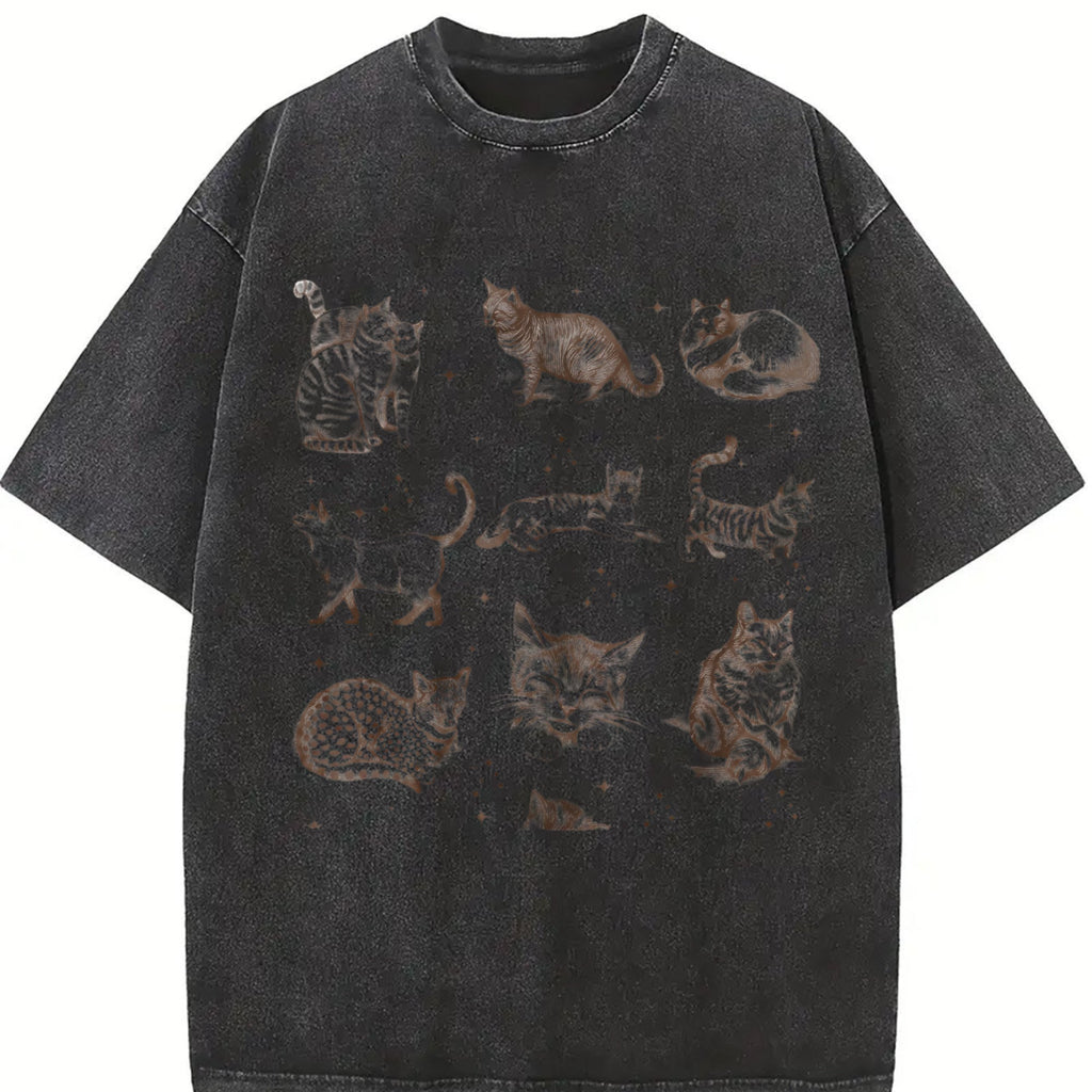 Cats 90s Vintage Washed T-Shirt product image 2