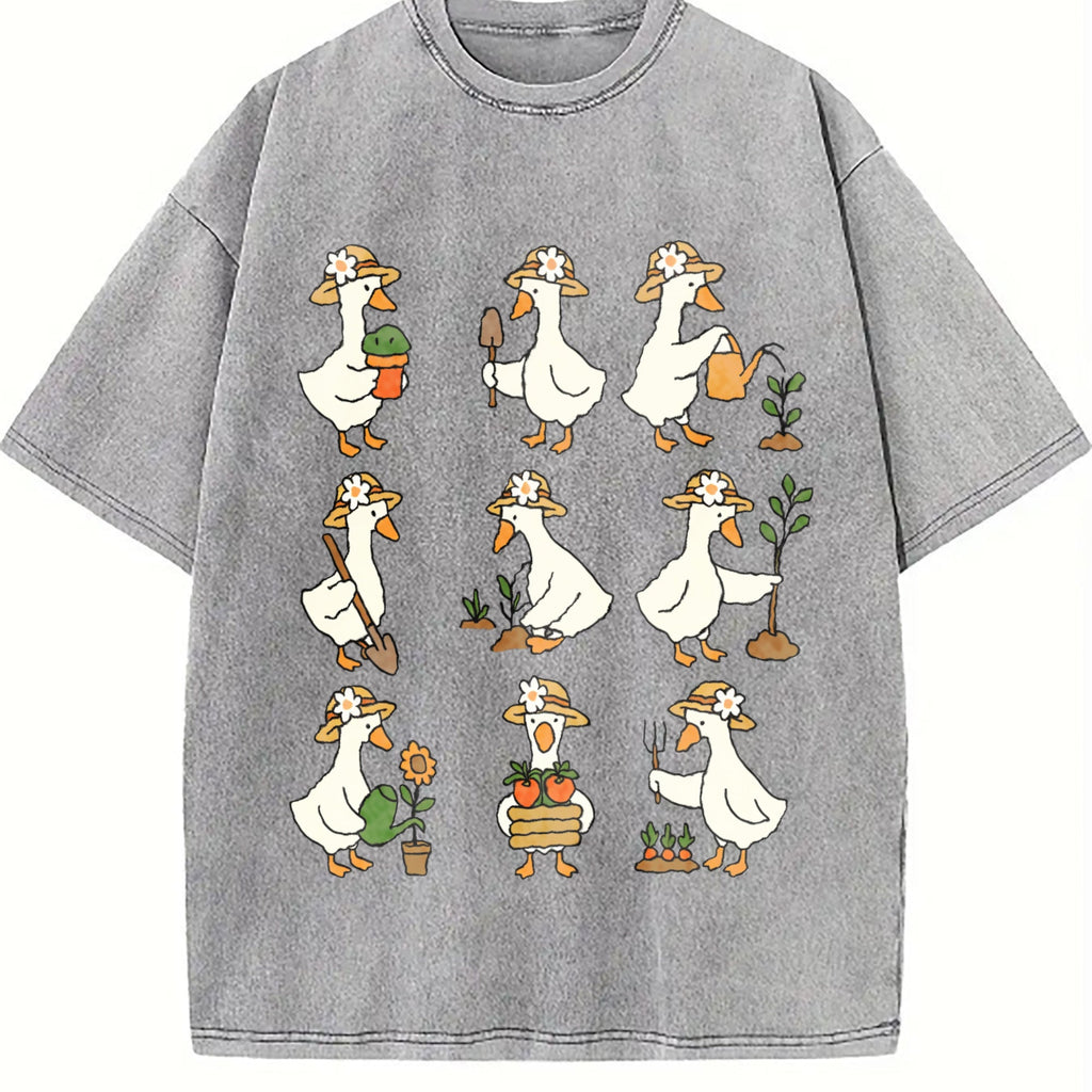 Cute Goose Gardening Vintage Washed T-Shirt product image 4