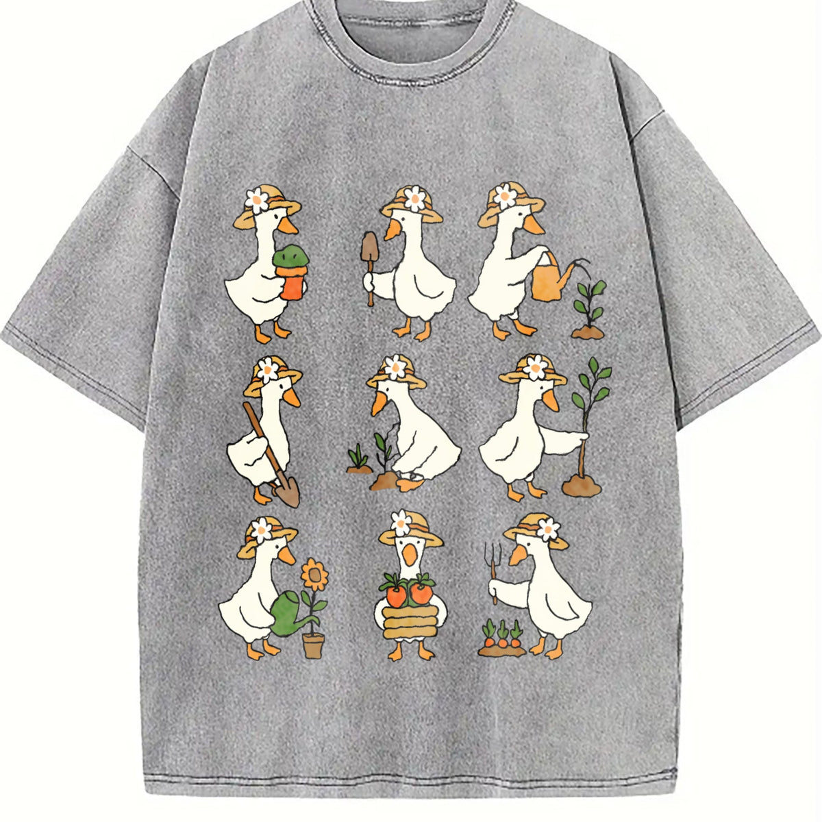 Cute Goose Gardening Vintage Washed T-Shirt product image 4