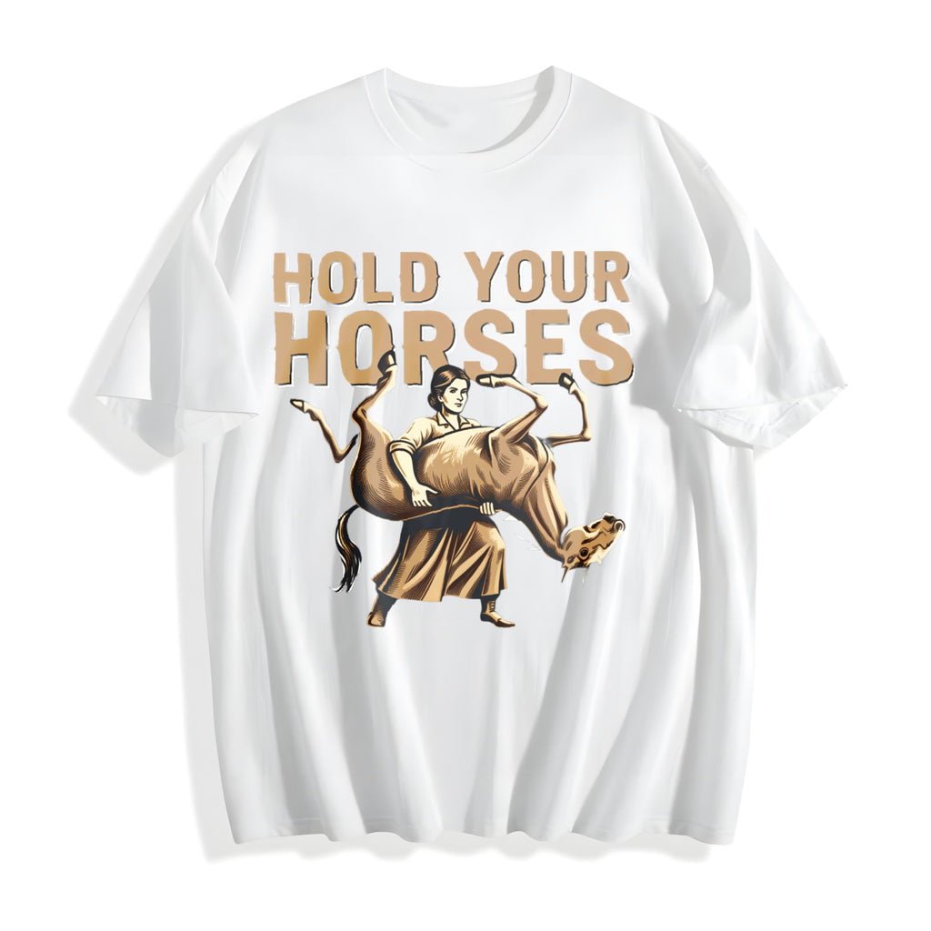 Funny Sarcastic Literal Hold Your Horses Strong Woman Boxy product image 2