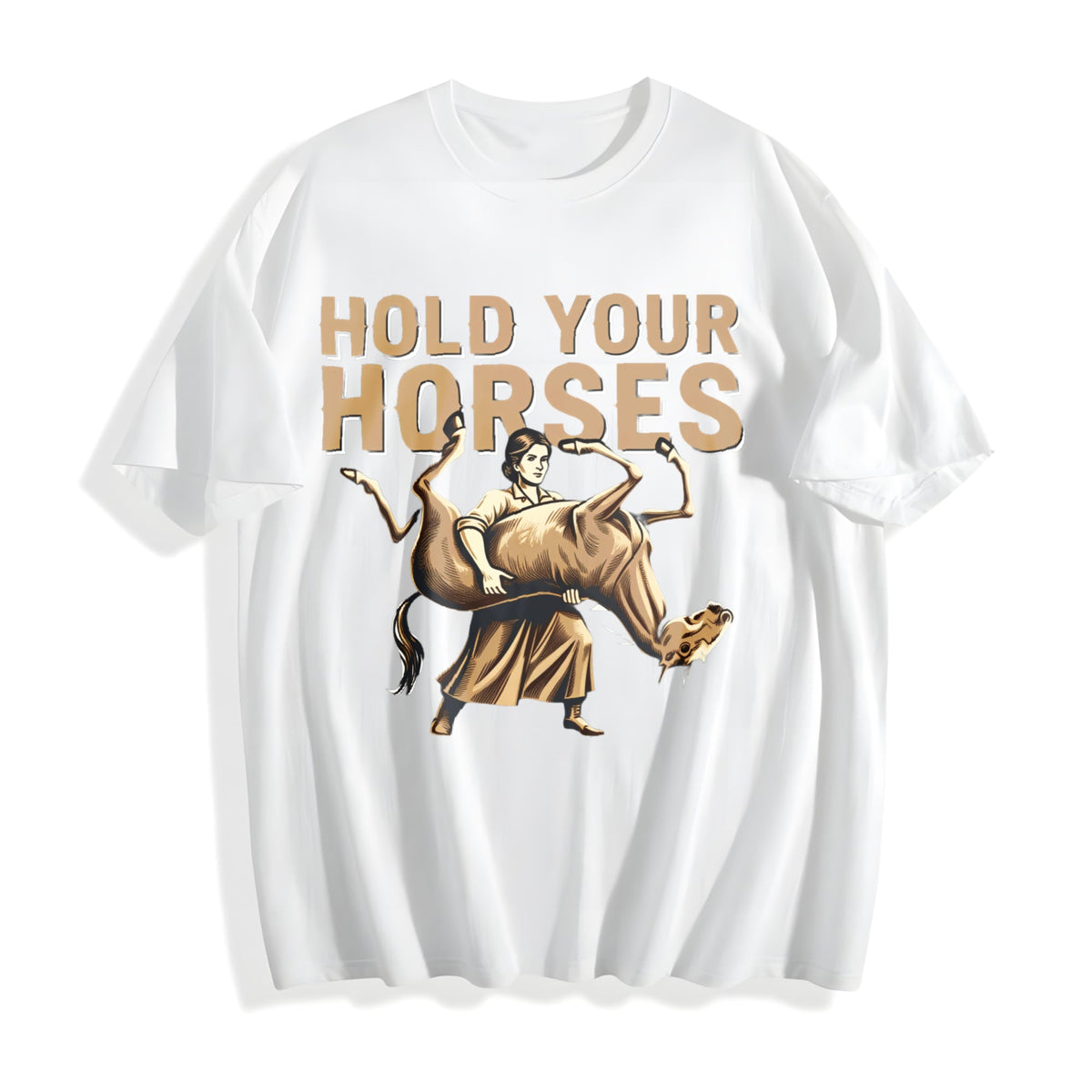 Funny Sarcastic Literal Hold Your Horses Strong Woman Boxy product image 2