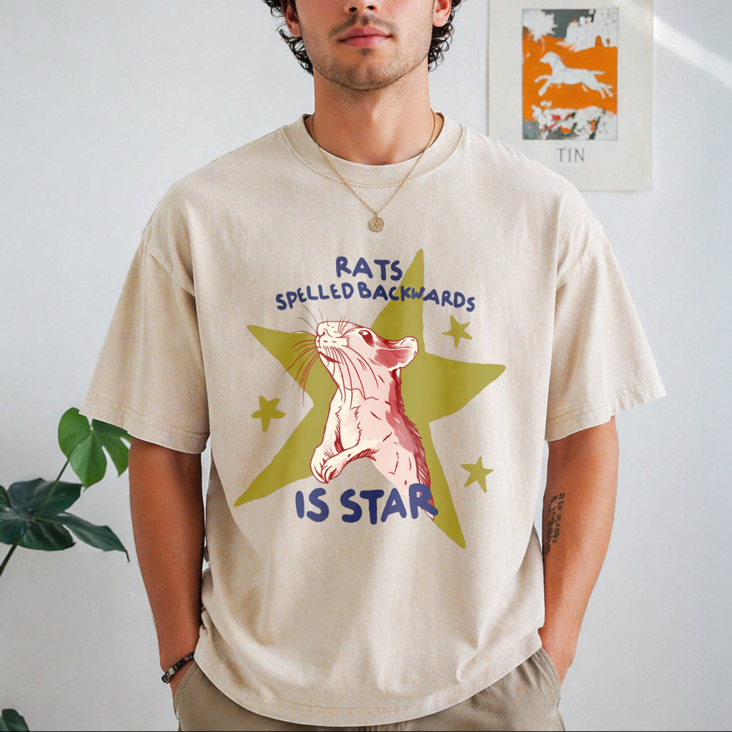 Rat Spelled Backwards Is Star Vintage Washed T-Shirt product image 1
