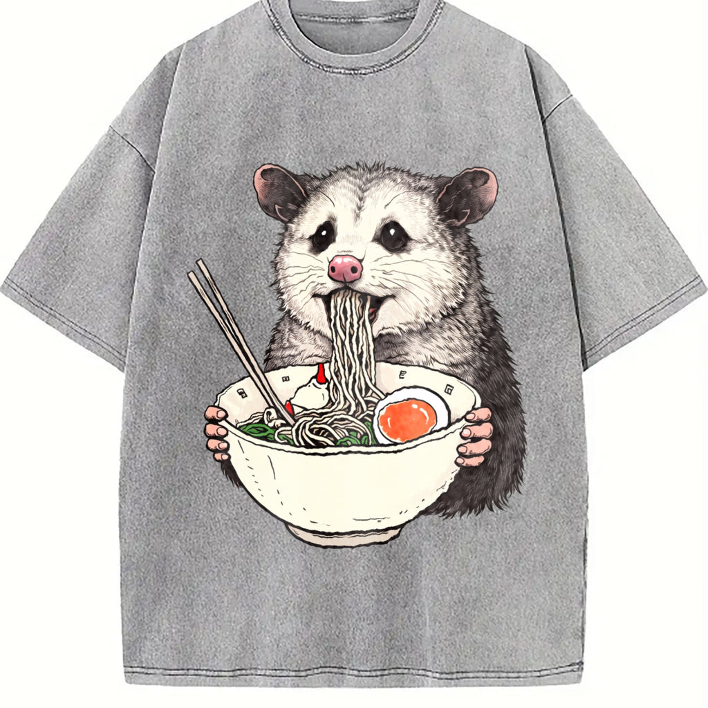Opossum Ramen Vintage Washed T-Shirt product image 5