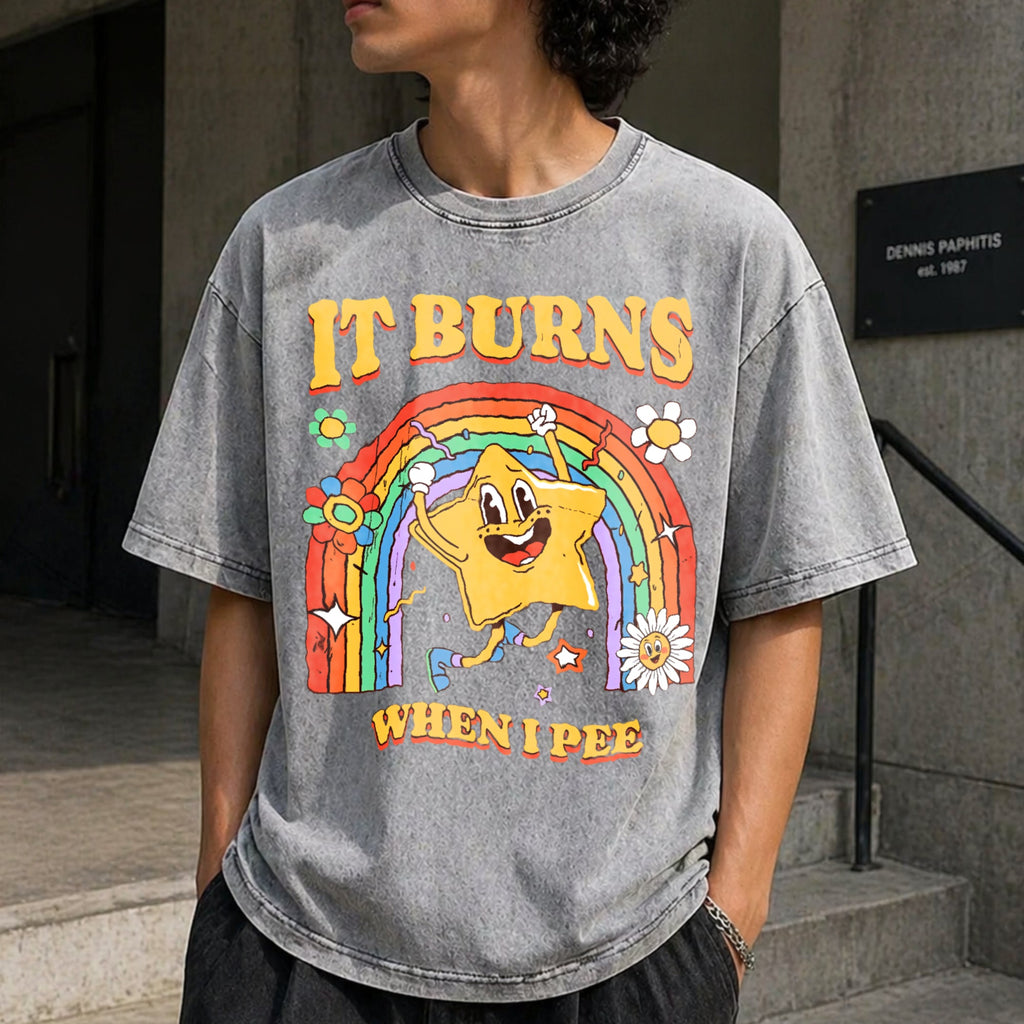 Funny Saying It Burns When I Pee Sarcastic Vintage Washed product image 5