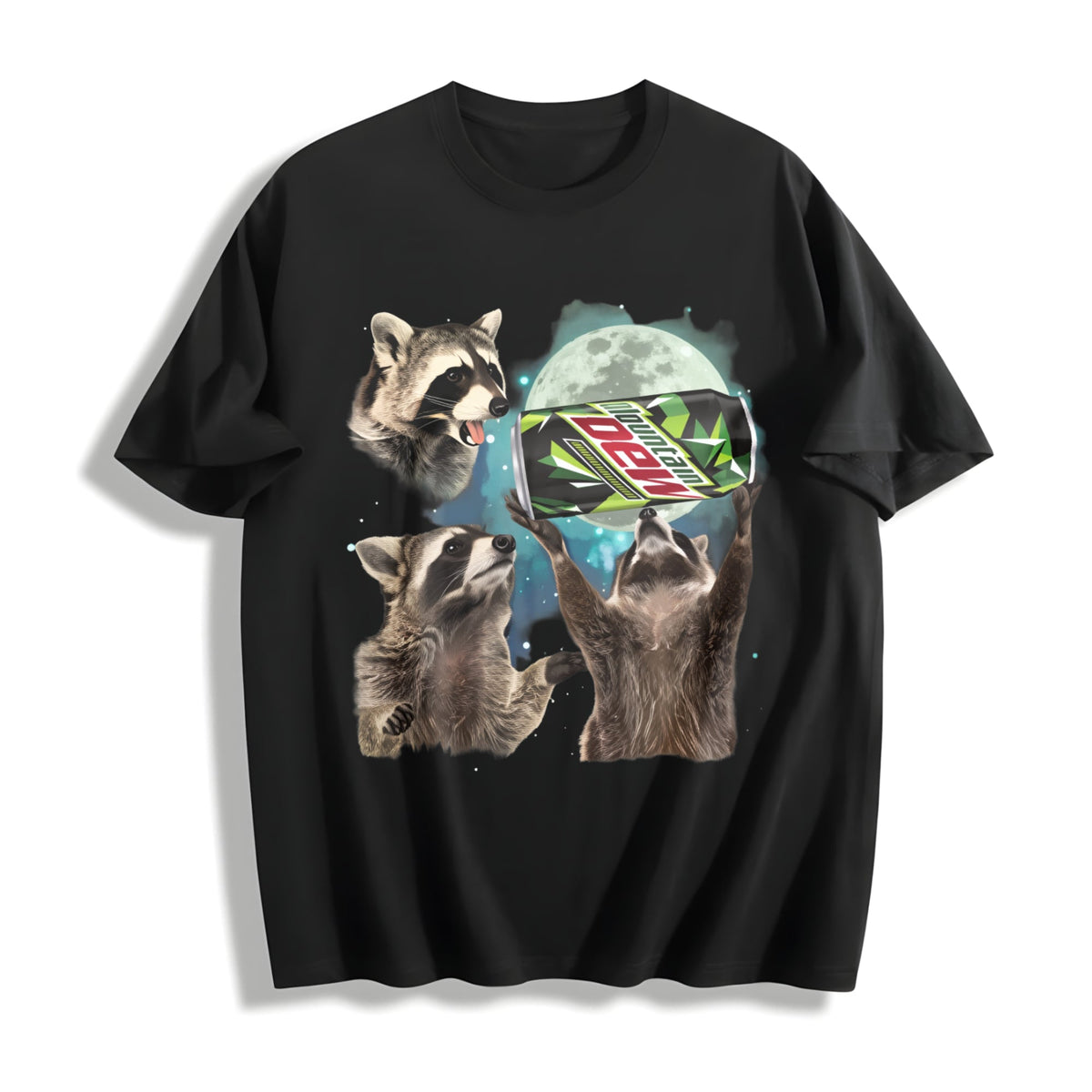 Three Raccoons Mountain Dew Cotton T-Shirt product image 1