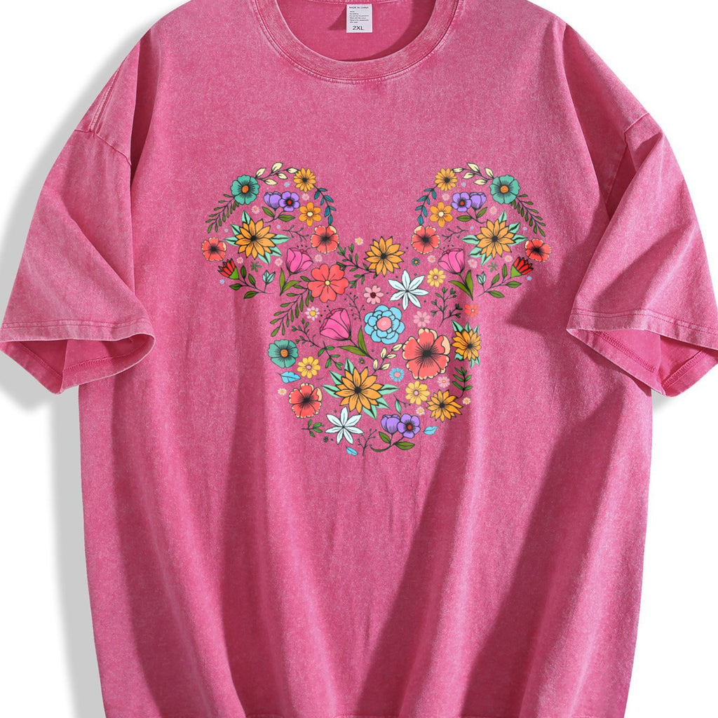 Floral Mouse Head Vintage Washed T-Shirt product image 7