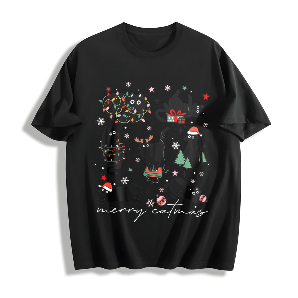 Merry Catmas Cotton T-Shirt product image 1