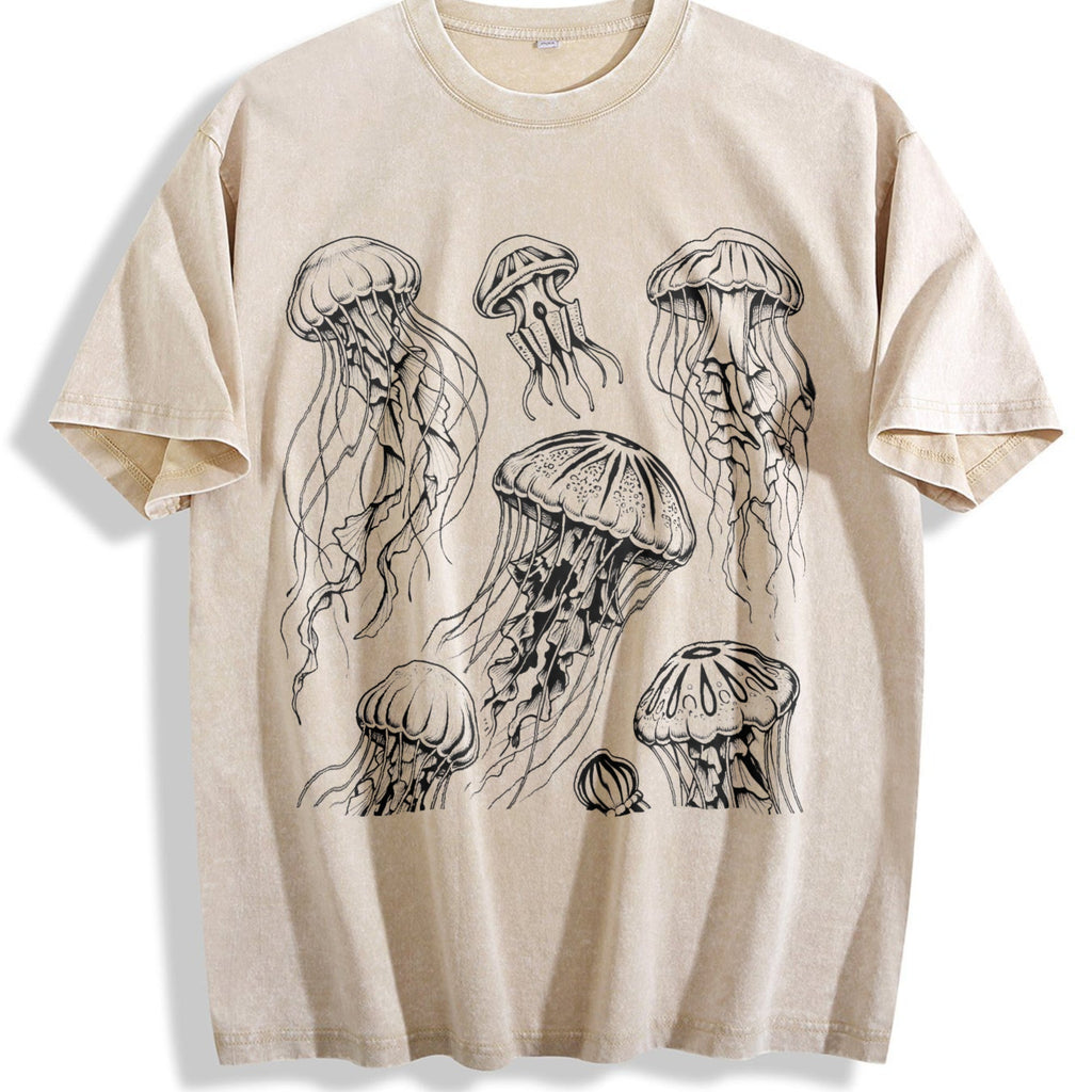 Jellyfish 90s Tattoo Vintage Washed T-Shirt product image 1