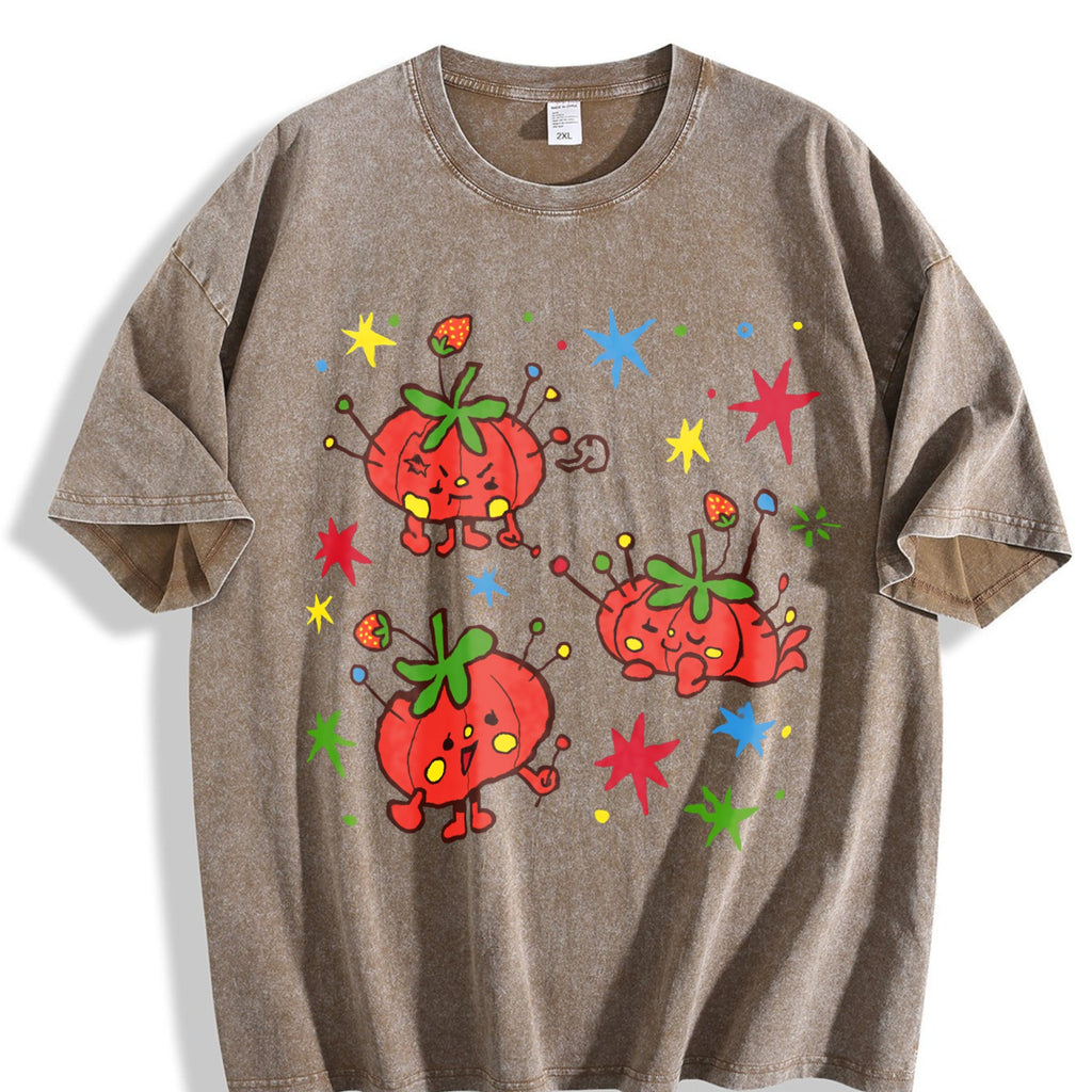 Cute Tomato Party Vintage Washed T-Shirt product image 3