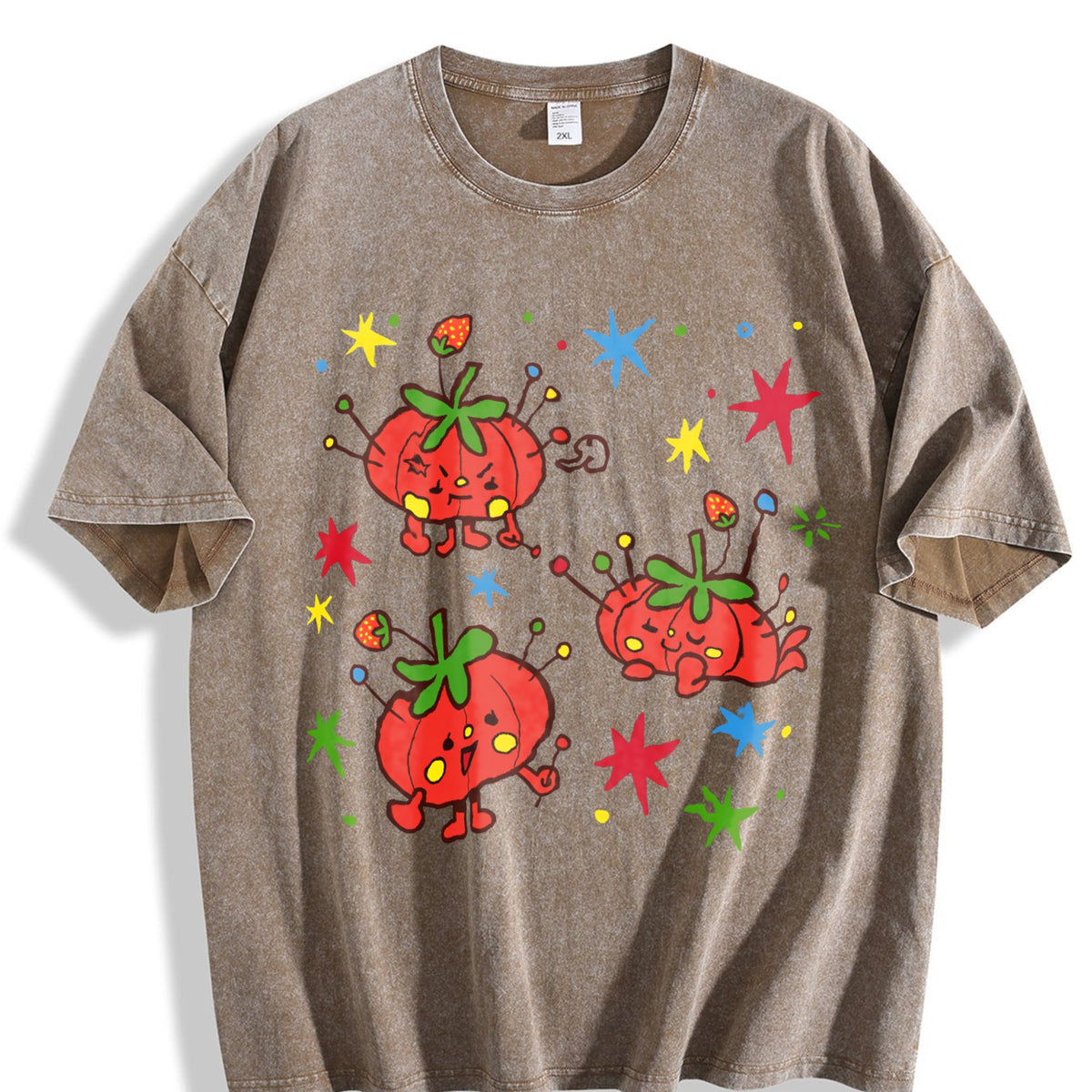 Cute Tomato Party Vintage Washed T-Shirt product image 3