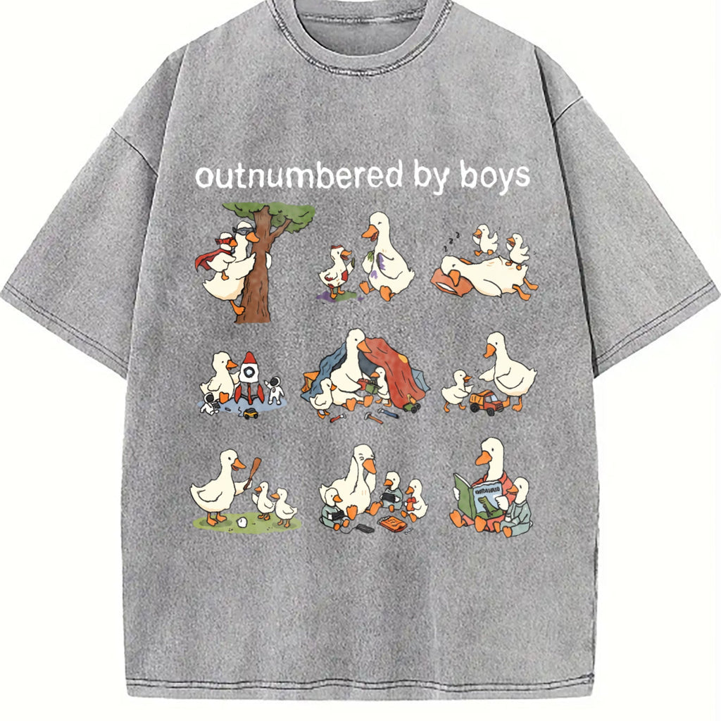 Outnumbered By Boys Goose Vintage Washed T-Shirt product image 4