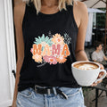 Mother's Day - Vibrant Red Mama Letter & Floral Women's Tank Top
