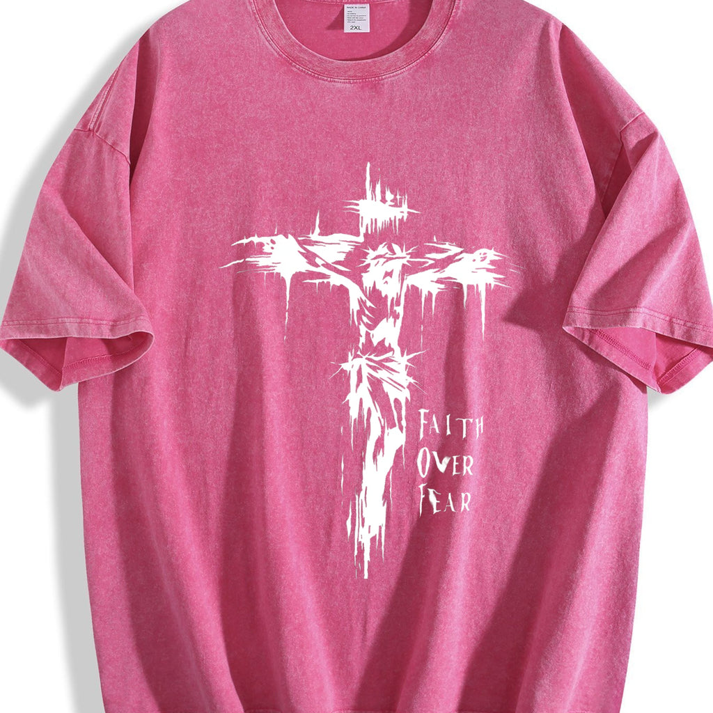 Inspirational Faith Over Fear Vintage Washed T-Shirt product image 5