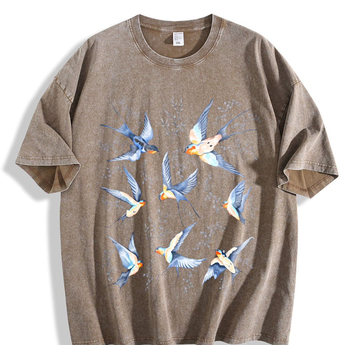 Birds 90s Tattoo Vintage Washed T-Shirt product image 3