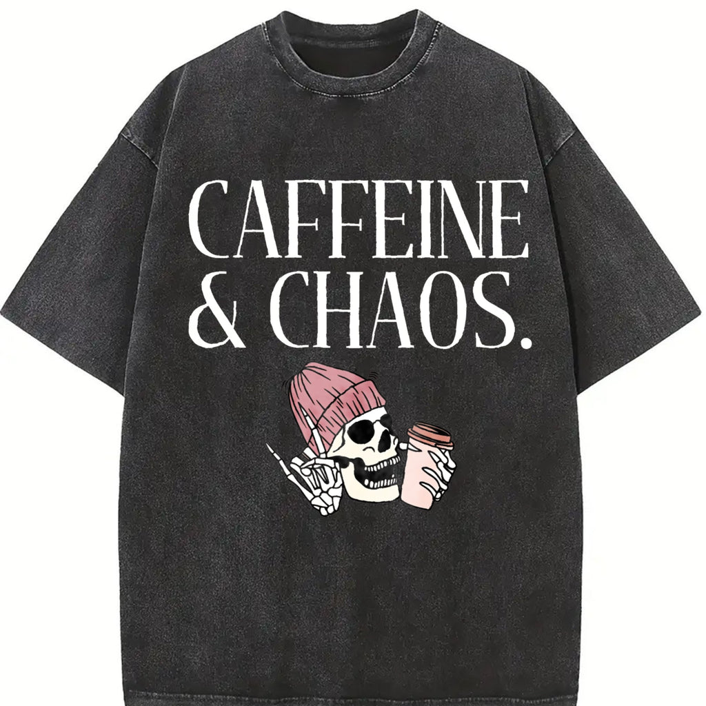 Caffeine And Chaos Vintage Washed T-Shirt product image 2
