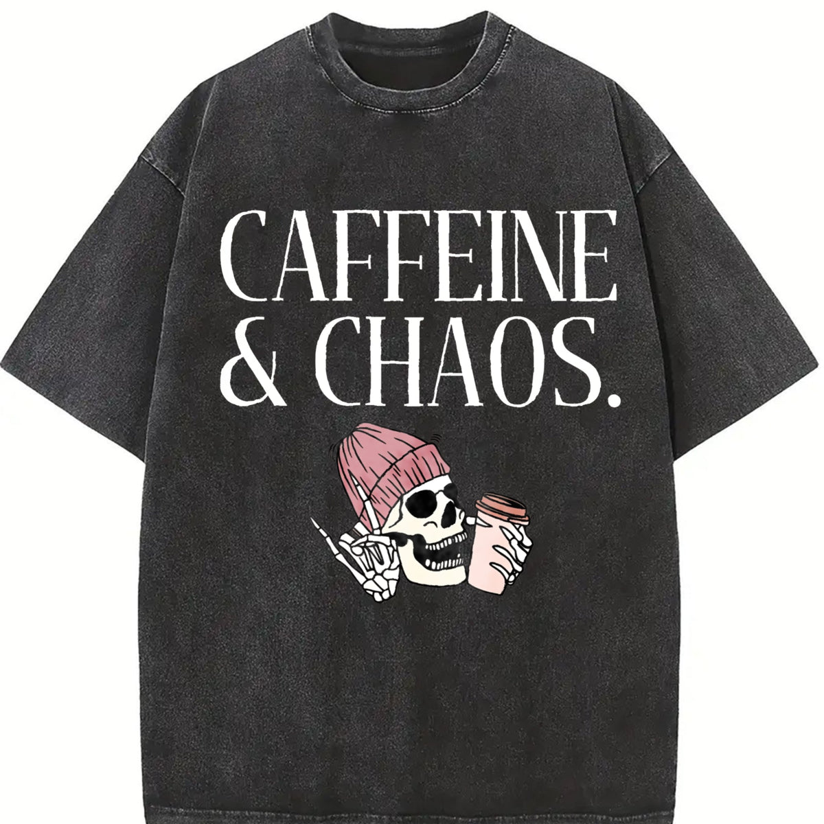 Caffeine And Chaos Vintage Washed T-Shirt product image 2
