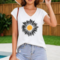 Black and Gold Daisy Women's V-Neck Tank Top