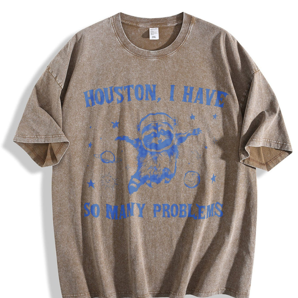 Raccoon In Space 90s Vintage Washed T-Shirt product image 3