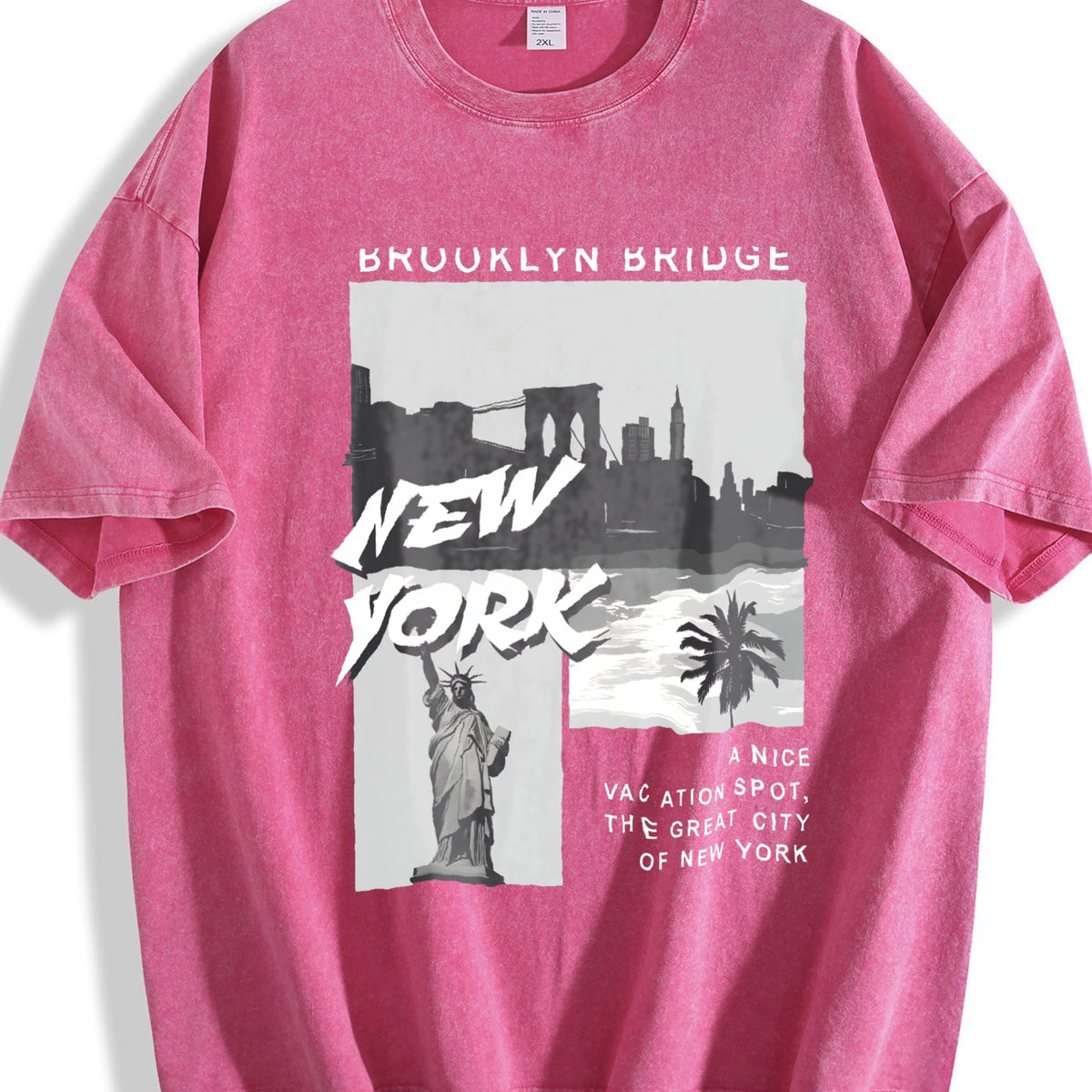 Statue Of Liberty & Palm Tree - Batik Vintage Washed T-Shirt product image 7